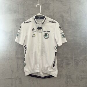 NWT le coq sportif Tour de France 2014 White Jersey Cycling Men's Large
